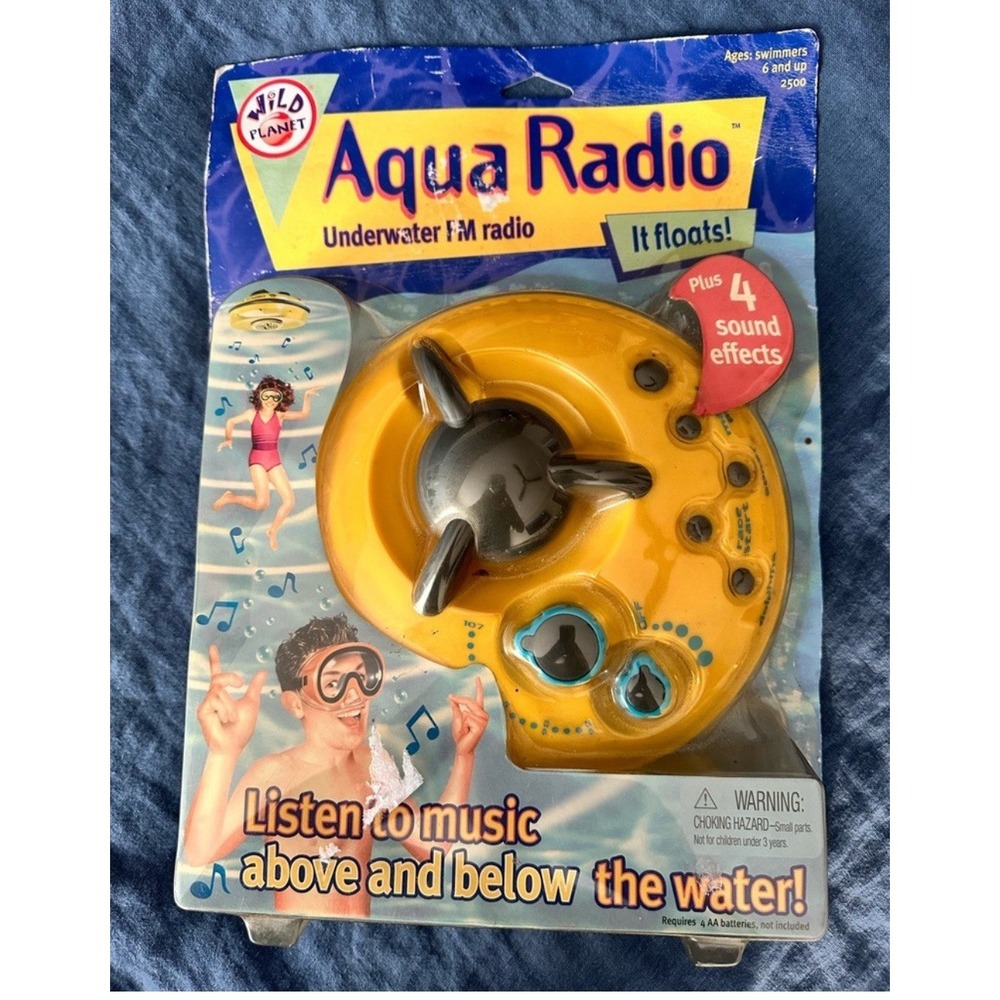 Vtg 2001 Wild Planet Aqua Underwater FM Radio Sound Effects‎ Swimming Pool toy